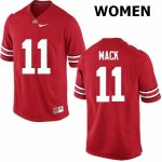 NCAA Ohio State Buckeyes Women's #11 Austin Mack Red Nike Football College Jersey PKO1645YP